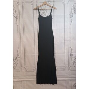 Skims Soft Lounge Long Slip Dress Sleeveless In Onyx Black Size Small NWOT